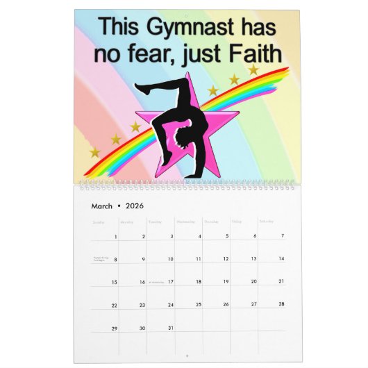 12 MONATE RAINBOWS GYMNAST QUOTE CALENDAR KALENDER (Mär 2026)
