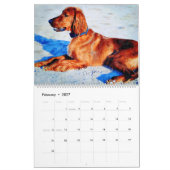 12 Monate Red Irish Setter Dog Aquarellmalerei Kalender (Feb 2027)