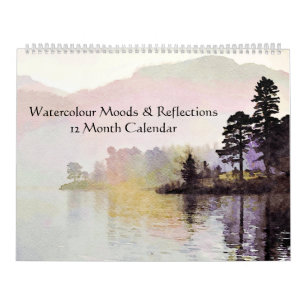 12 Monate Reflections Watercolor Kunstvoll wandern Kalender