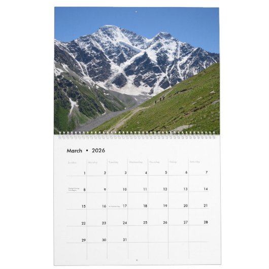 12 Monate Reisen nach Russland: Der Kaukasus-Kalen Kalender (Mär 2026)