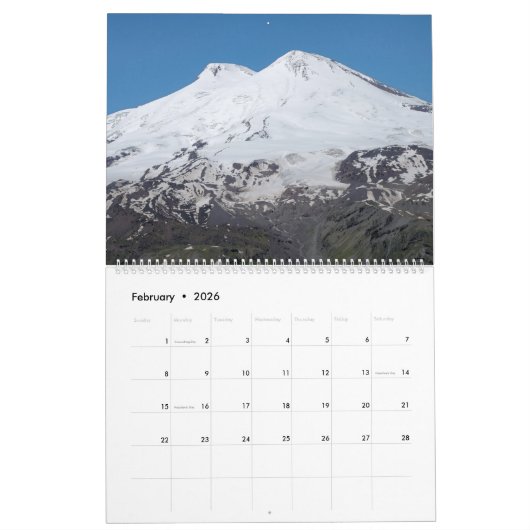 12 Monate Reisen nach Russland: Der Kaukasus-Kalen Kalender (Feb 2026)