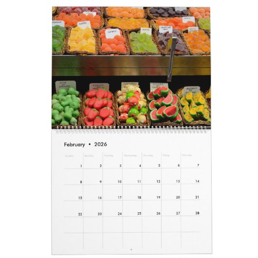 12 Monate Sammlung von Lebensmittelimages Kalender (Feb 2026)