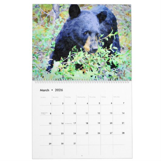 12 Monate Schöne Bilder der Bierfauna Kunst, Dicht Kalender (Mär 2026)