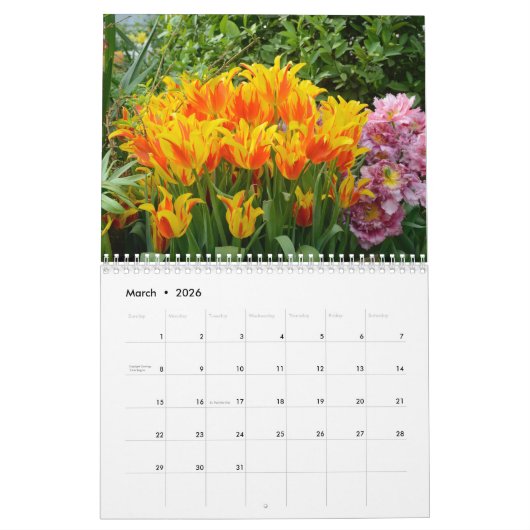 12 Monate Schöne Tulips (#2) Kalender (Mär 2026)