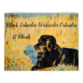 12 Monate Schwarzes Labor Hunde Haustiere Wasserfa Kalender (Titelbild)