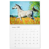 12 Monate Spirituosen Arabian Pferde Aquarellgesch Kalender (Jan 2027)