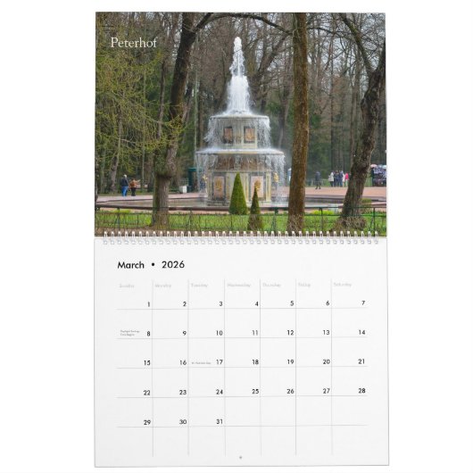 12 Monate Stadtviertel St. Petersburg Kalender (Mär 2026)