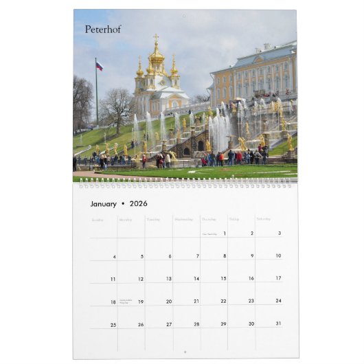 12 Monate Stadtviertel St. Petersburg Kalender (Jan 2026)