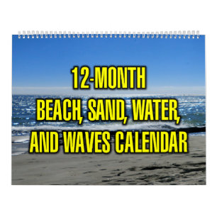12-Monate Strand, Sand, Wasser und Wellen Kalender