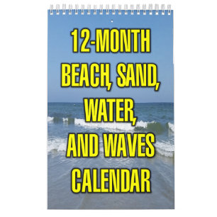 12-Monate Strand, Sand, Wasser und Wellen Kalender