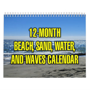 12-Monate Strand, Sand, Wasser und Wellen Kalender