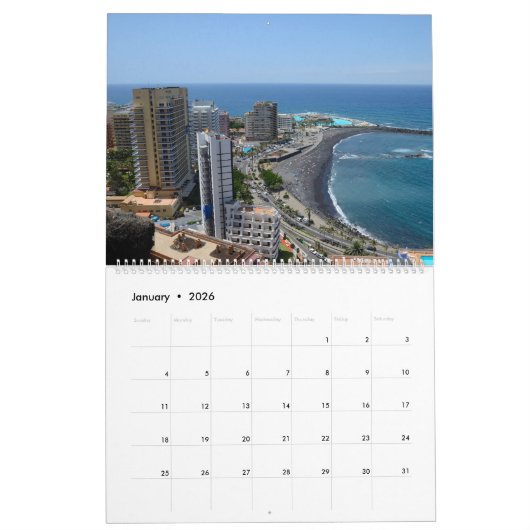 12 Monate Teneriffa Kalender (Jan 2026)