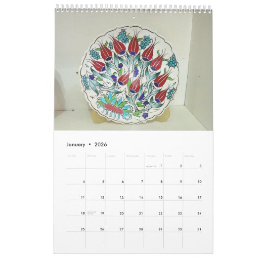 12 Monate türkische Keramiken Kalender (Jan 2026)