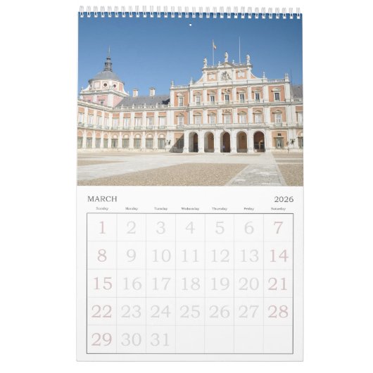 12 Monate Umlaufzeit der Madrider Mauer Kalender (Mär 2026)