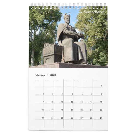 12 Monate Usbekistan 2019 Kalender (Feb 2020)