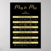 12 MONATE WEDDING PLANNER TEMPLATE Black Gold Poster (Vorne)