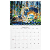 12 Monate Wolf Decor Aquarellwölfe zeichnen Kalender (Mär 2027)