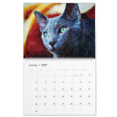 12-monatige herrliche russische blaue kalender (Jan 2027)