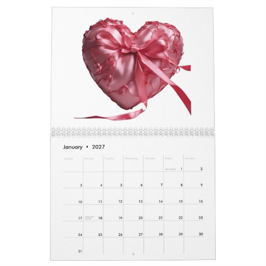 12-monatiger "Herzkalender" für 2026 Kalender (Jan 2027)
