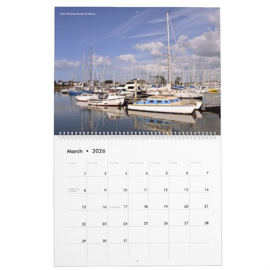 12-monatiger Kalender französischer Häfen (Mär 2026)