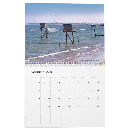 12-Monats-Kalender am Ufer Kalender (Feb 2026)