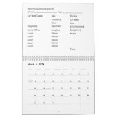 12 Monatskalender Geschäftskosten Kalender (Mär 2026)