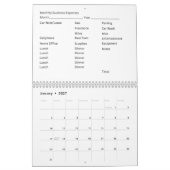 12 Monatskalender Geschäftskosten Kalender (Jan 2027)