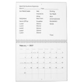 12 Monatskalender Geschäftskosten Kalender (Feb 2027)