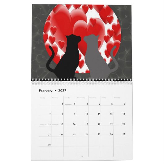 12 Monatskalender Kalender (Feb 2027)