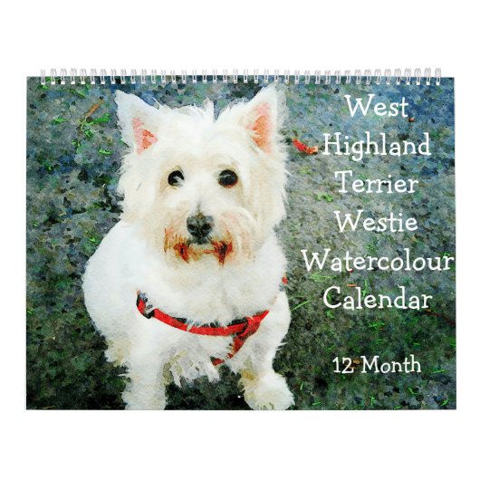 12 Month West Highland Terrier Dogs Westies Gesche Kalender (Titelbild)