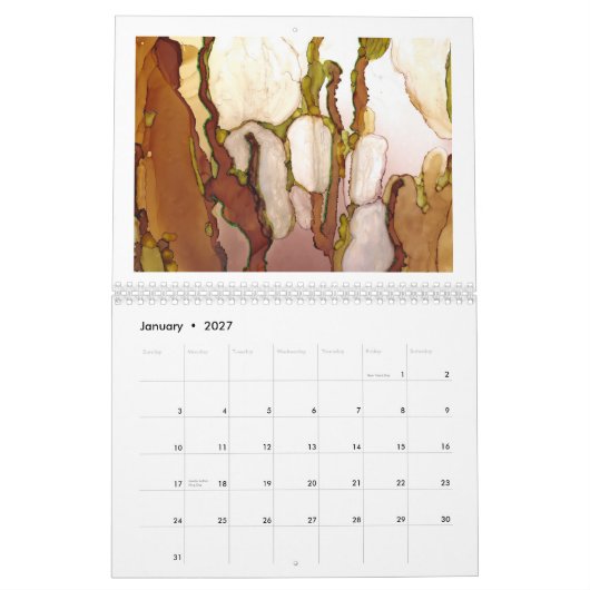 12 months of contemporary abstract artwork kalender (Jan 2027)