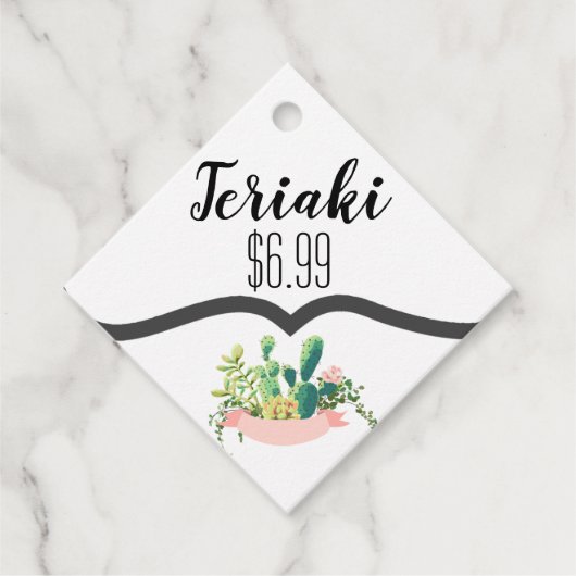 12 Name Preis Tags Bohemisch Cactus succulents Des Geschenkanhänger (Vorderseite)