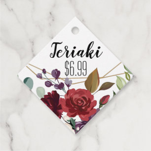 12 Name Preis Tags White Roses Gold Geometric Geschenkanhänger