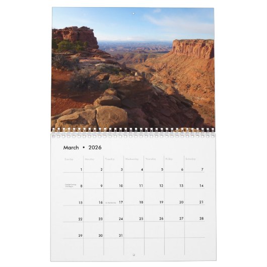 12 Nationalparks in 12 Monaten, 4. Kalender (Mär 2026)