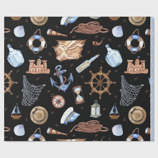 #12 Nautical Haven Wrapping Paper "Big Size" Geschenkpapier (Flach)