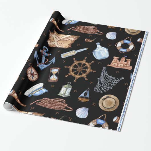 #12 Nautical Haven Wrapping Paper "Big Size" Geschenkpapier (Ungerollt)