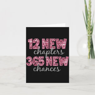 12 neue Kapitel 365 neue Chancen Frohes neues Jahr Karte