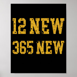 12 neue Kapitel 365 neue Chancen Frohes neues Jahr Poster