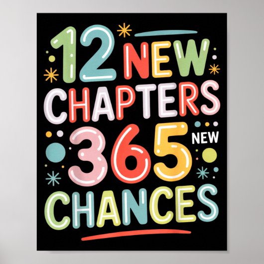 12 New Chapters 365 Chances Insrational Quote For Poster (Vorne)