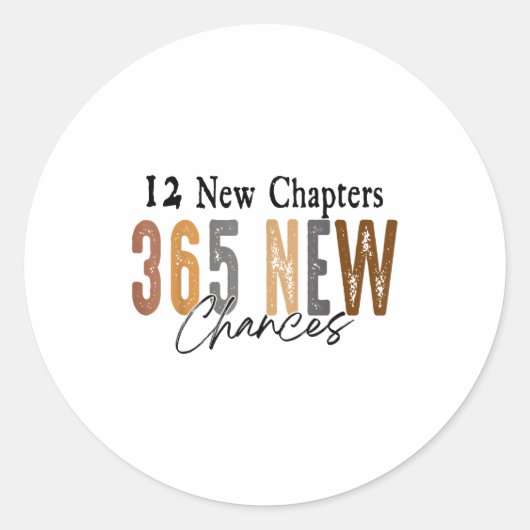 12 New Chapters 365 New Chances Family  Runder Aufkleber (Vorderseite)