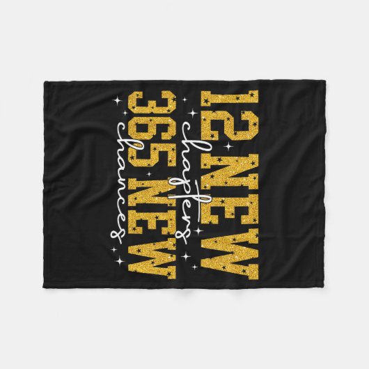 12 New Chapters 365 New Chances Happy New Year Par Fleecedecke (Vorderseite (Horizontal))