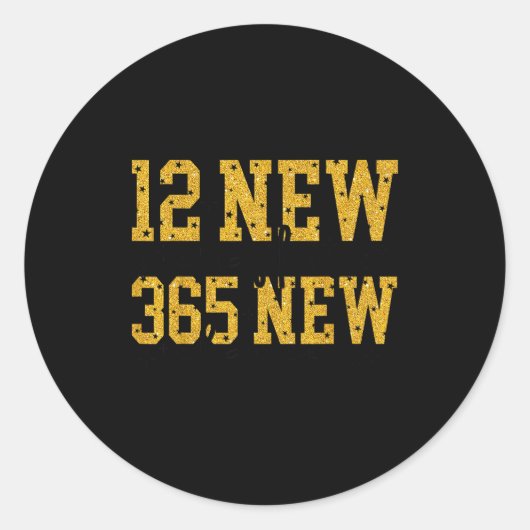 12 New Chapters 365 New Chances Happy New Year Par Runder Aufkleber (Vorderseite)