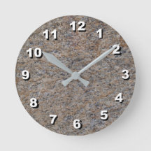 12 Number Choices to Choose-Brown Marble Clock