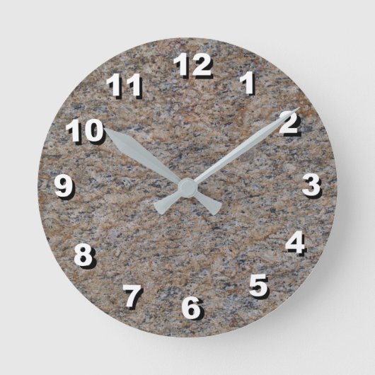 12 Number Choices to Choose-Brown Marble Clock Runde Wanduhr (Vorderseite)