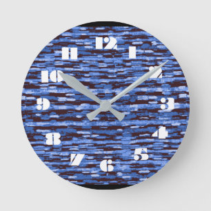 12 Number Choices to Choose From Blue Clock Runde Wanduhr