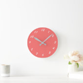 12 Number Choices to Choose From Pink Clock Runde Wanduhr (Zuhause)
