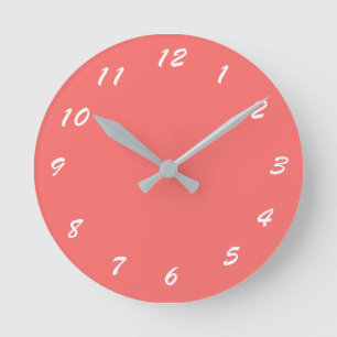 12 Number Choices to Choose From Pink Clock Runde Wanduhr