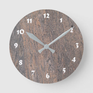 12 Number Choices to Choose- Gray-Tan Marble Clock Runde Wanduhr