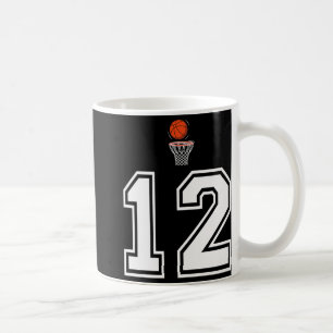 12 Nummern Basketball-Stil Vintage Weiß Premium Kaffeetasse