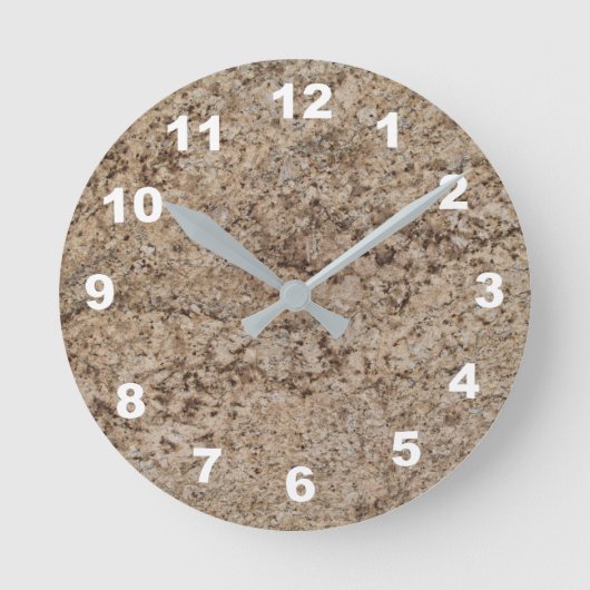 12 Nummern zur Auswahl - Marmoruhr mit Brn-Tan Runde Wanduhr (Vorderseite)